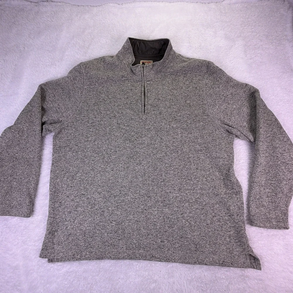 Wrangler Authentics Men's 2XL/2TG‎ Pullover Sweater Gray 1/4 Zip